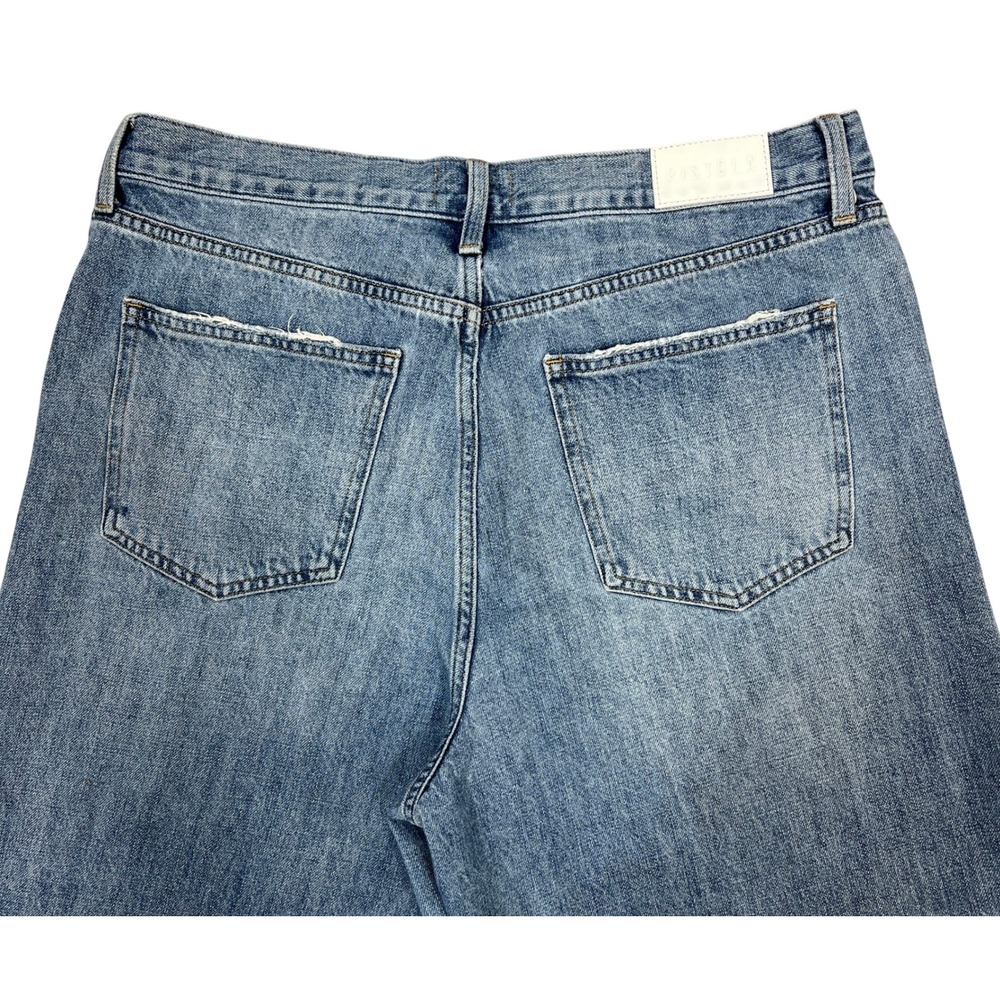 Pistola Loretta Wide Leg Ankle Jeans 33 Lapis High-Rise Crop Distressed Coastal - Picture 8 of 14